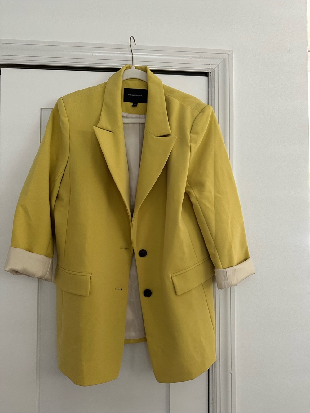 Banana Republic Yellow Blazer with Cream Lining